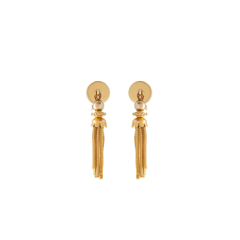 1980s Vintage Monet Tassel Clip-On Earrings