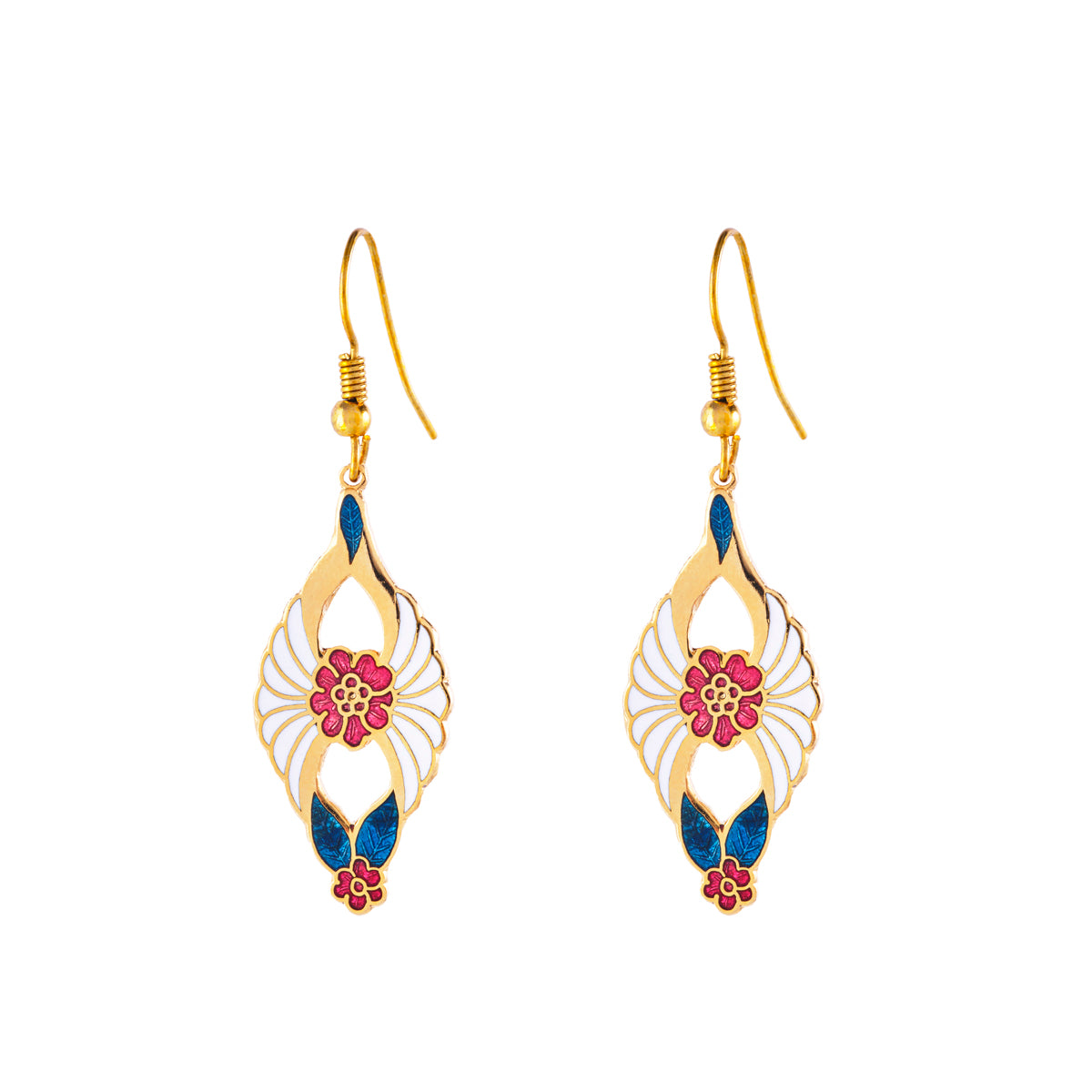 1980s Vintage Cloisonné Drop Earrings