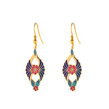 1980s Vintage Cloisonné Drop Earrings
