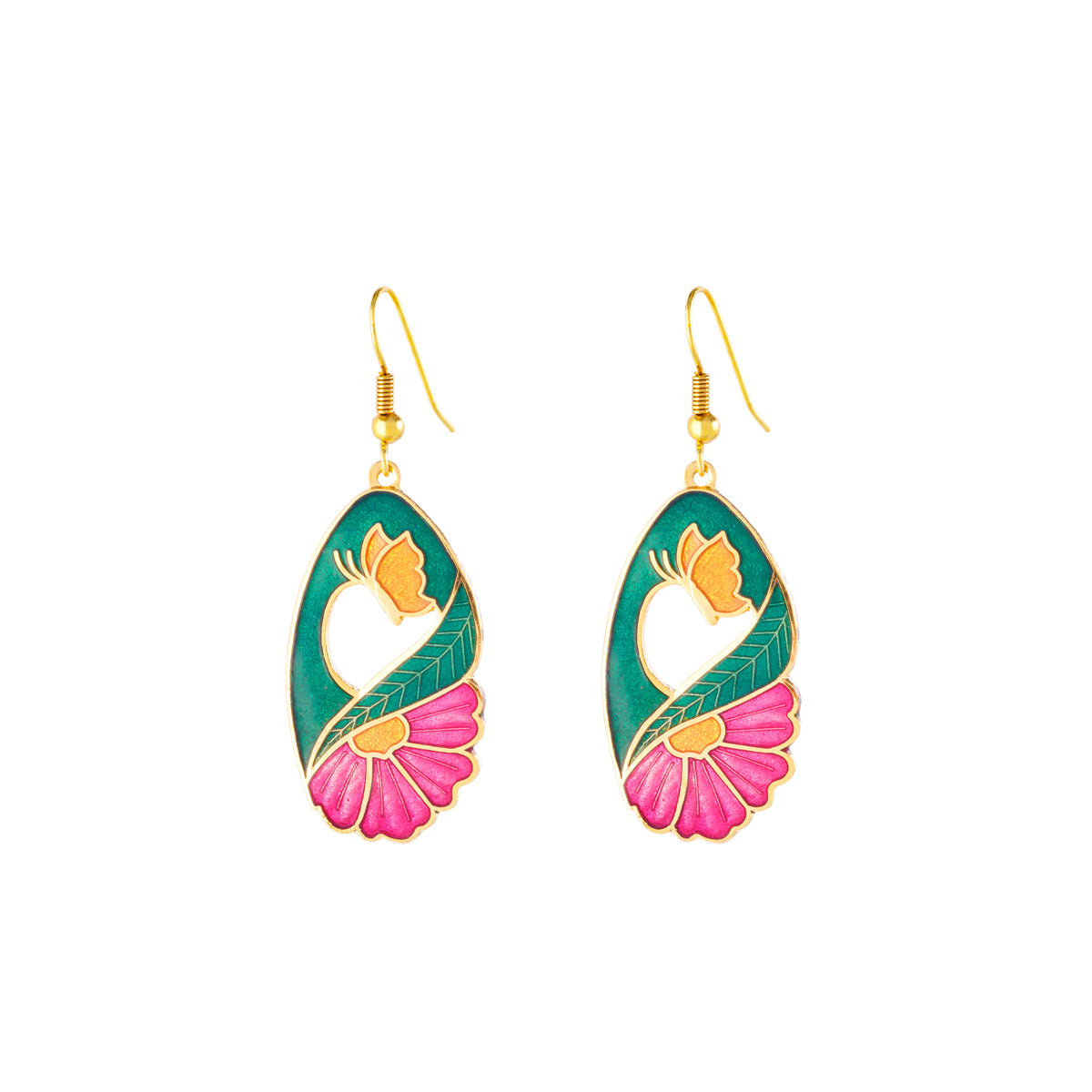 1980s Vintage Cloisonné Earrings