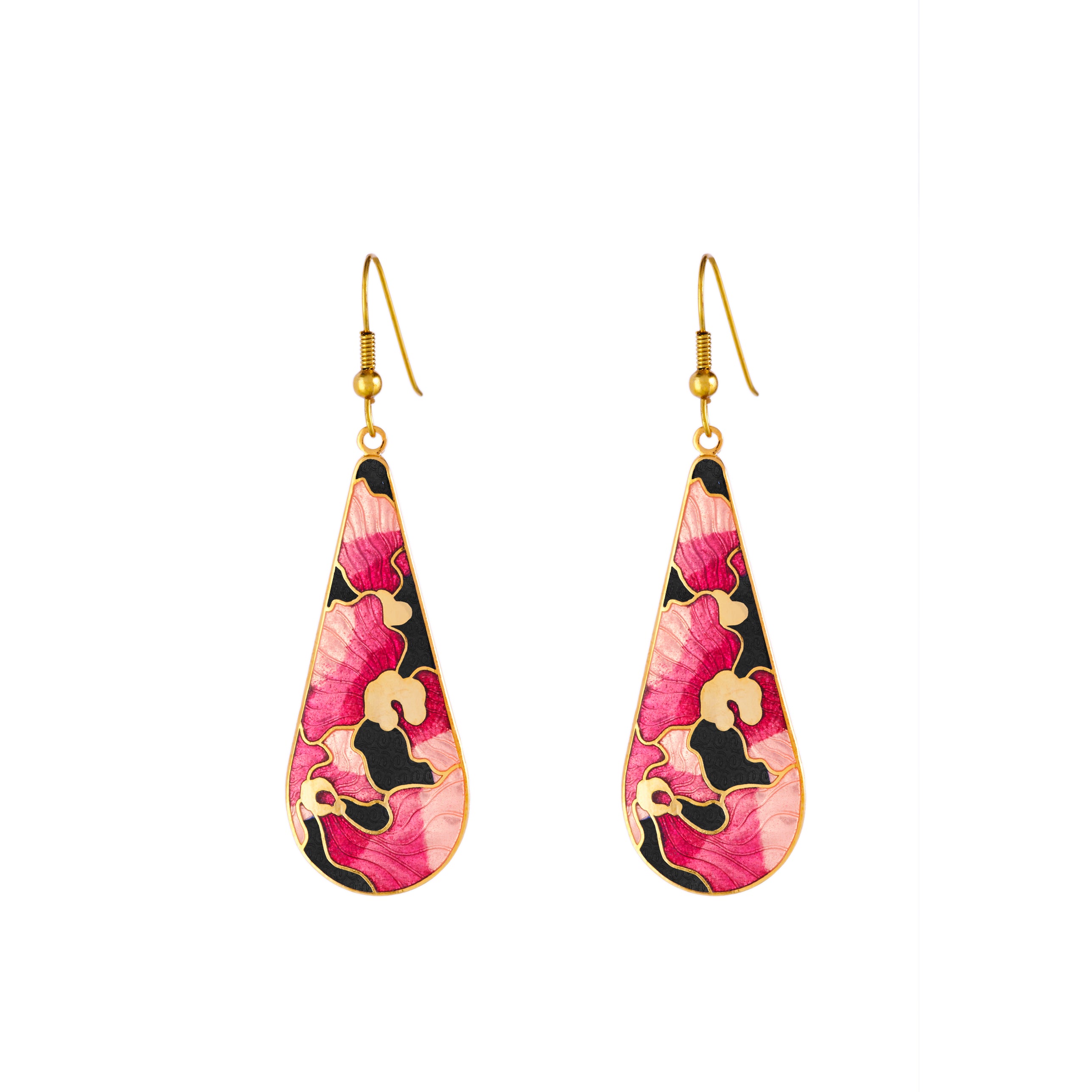 1980s Vintage Cloisonné Drop Earrings