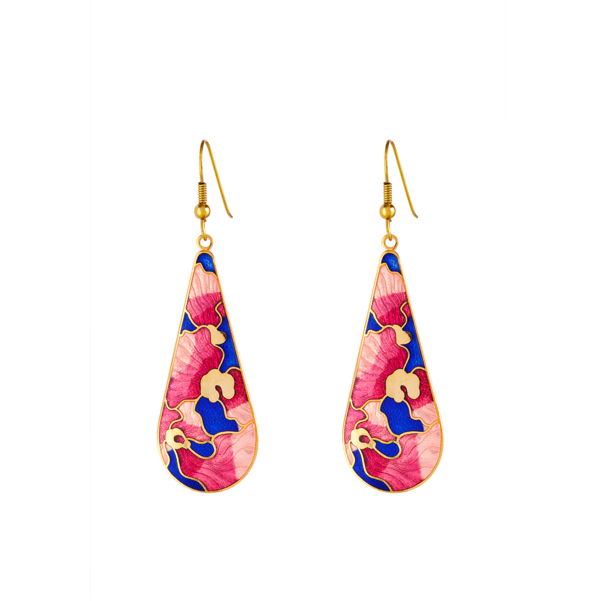 1980s Vintage Cloisonné Drop Earrings