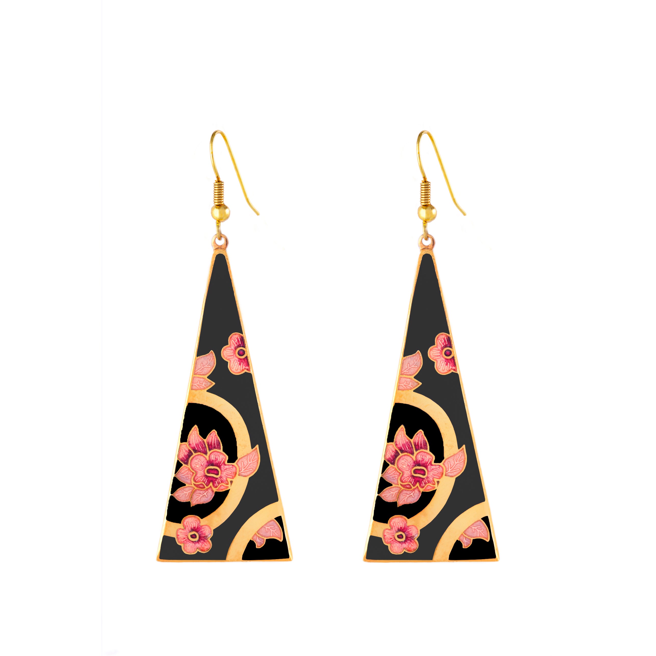 1980s Vintage Cloisonné Drop Earrings