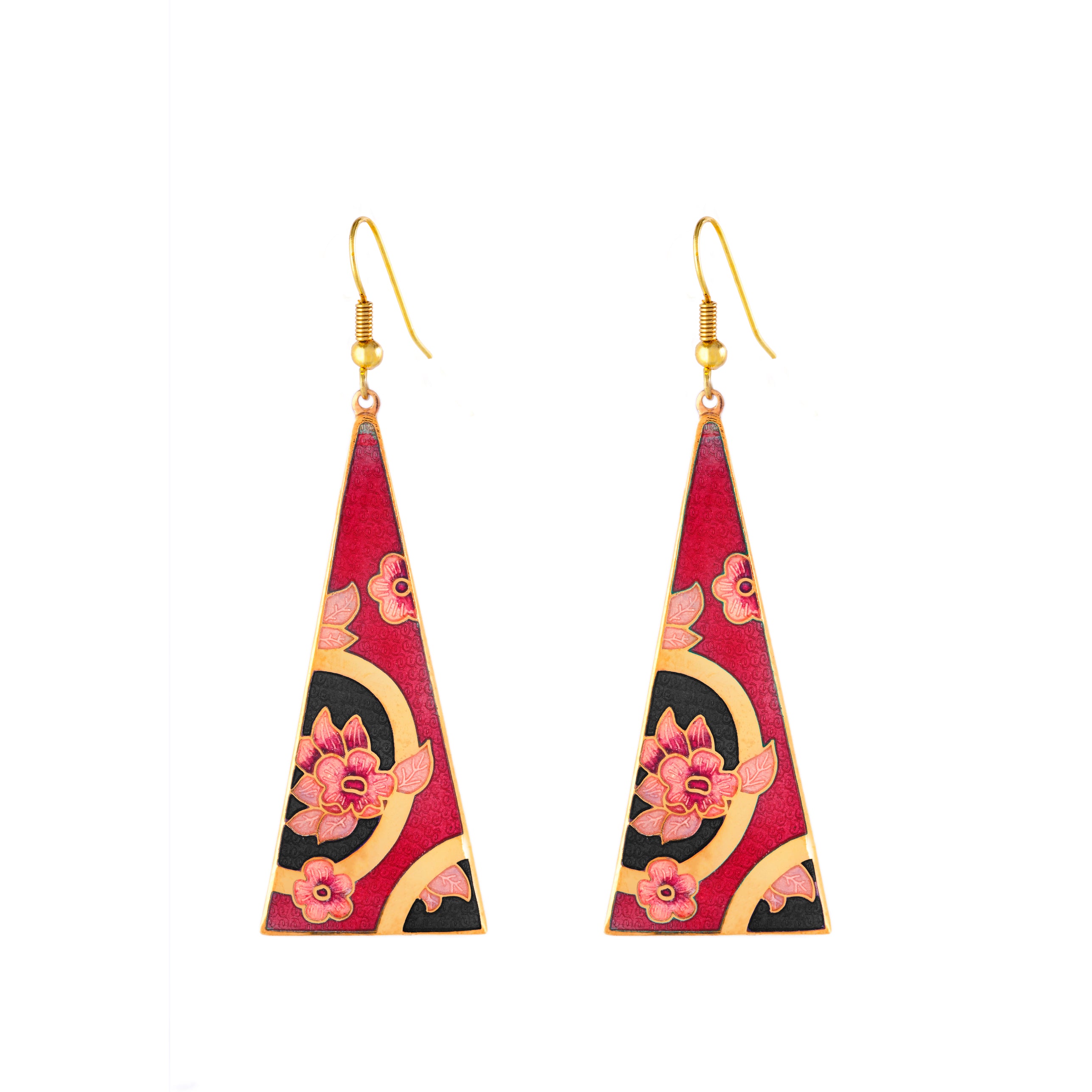 1980s Vintage Cloisonné Drop Earrings