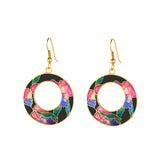 1980s Vintage Cloisonné Hoop Earrings
