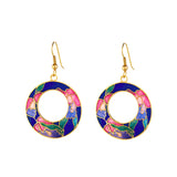 1980s Vintage Cloisonné Hoop Earrings