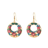 1980s Vintage Cloisonné Hoop Earrings