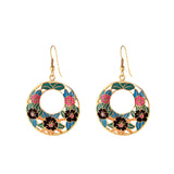 1980s Vintage Cloisonné Hoop Earrings