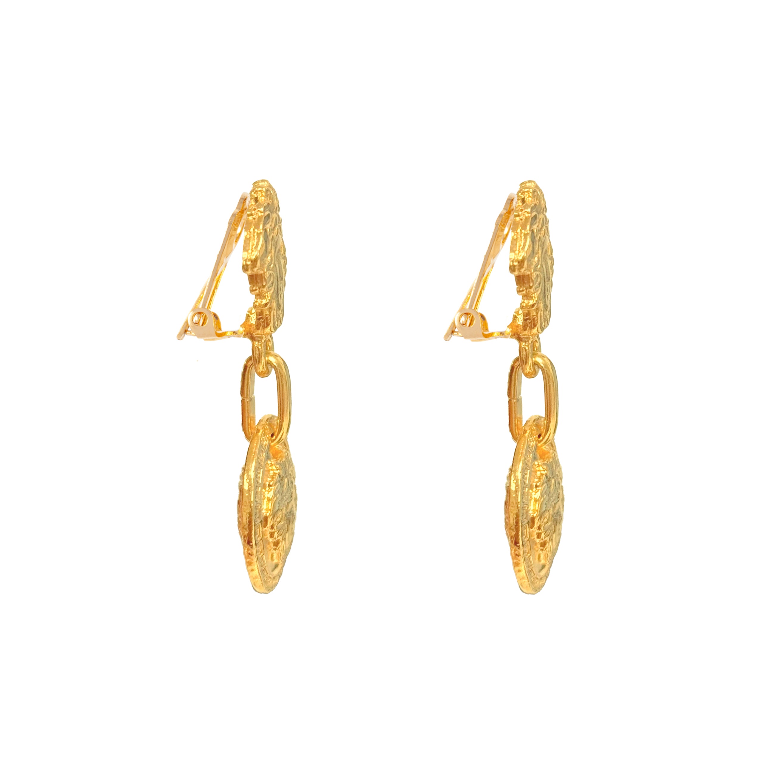 1980s Vintage Versace Medusa Clip On Earrings