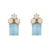 1980s Vintage Christian Dior Aquamarine Clip-On Earrings