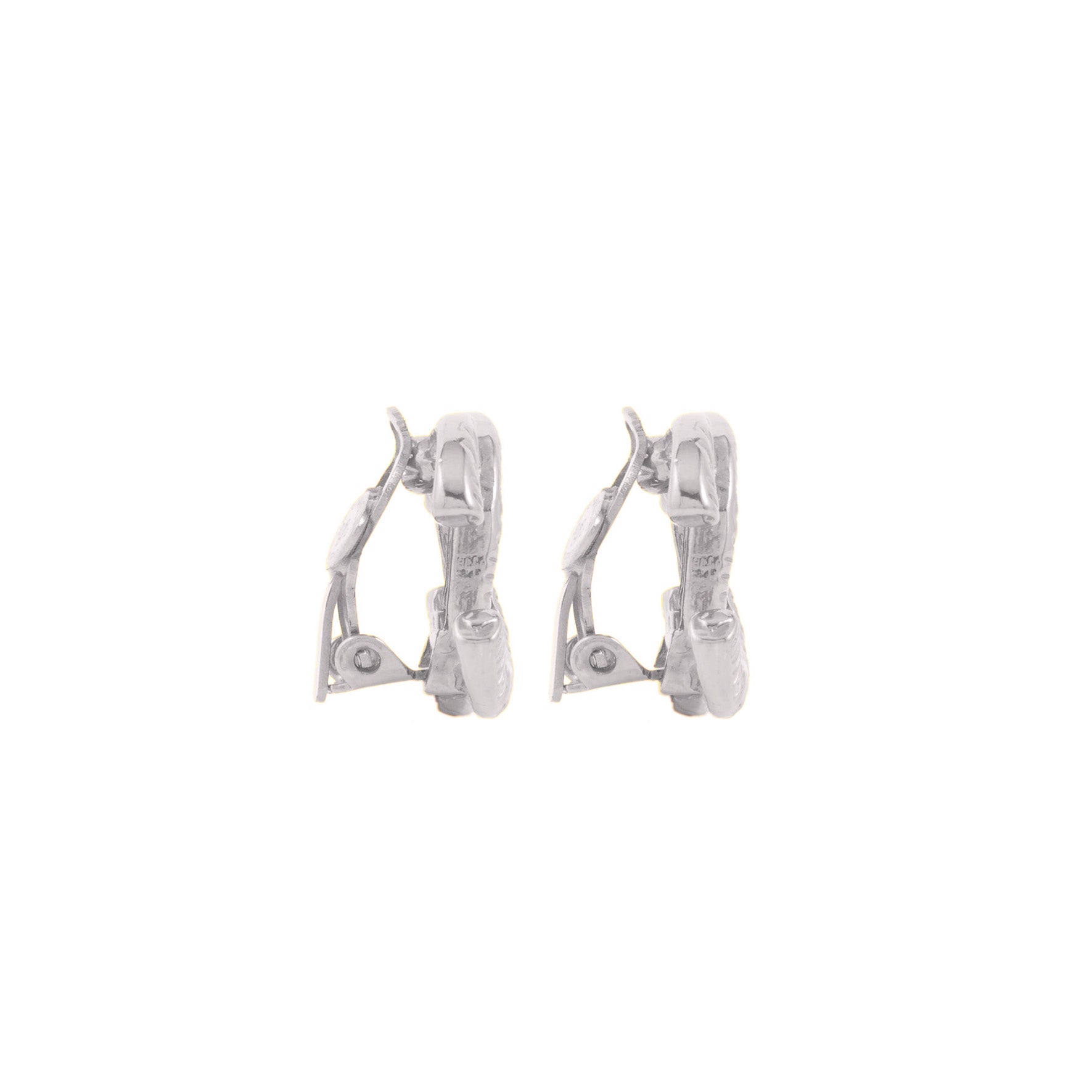 2000 Chanel Ribbed Clip-On Earrings