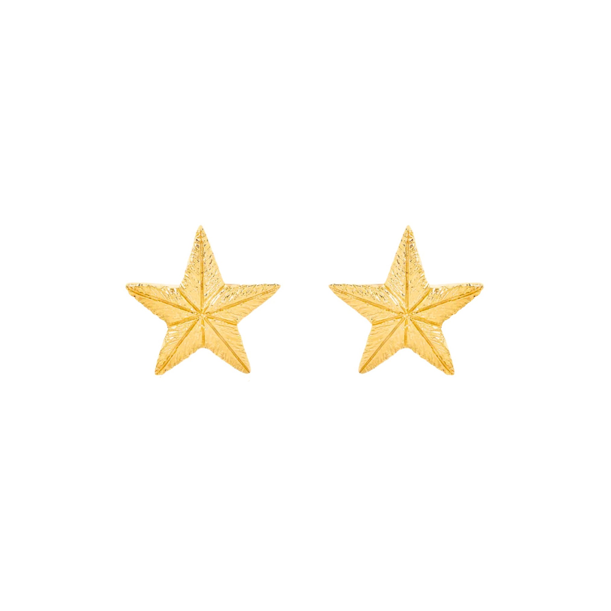 1980s Vintage Textured Star Earrings