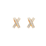 1980s Vintage Nina Ricci Crystal Crossover Earrings