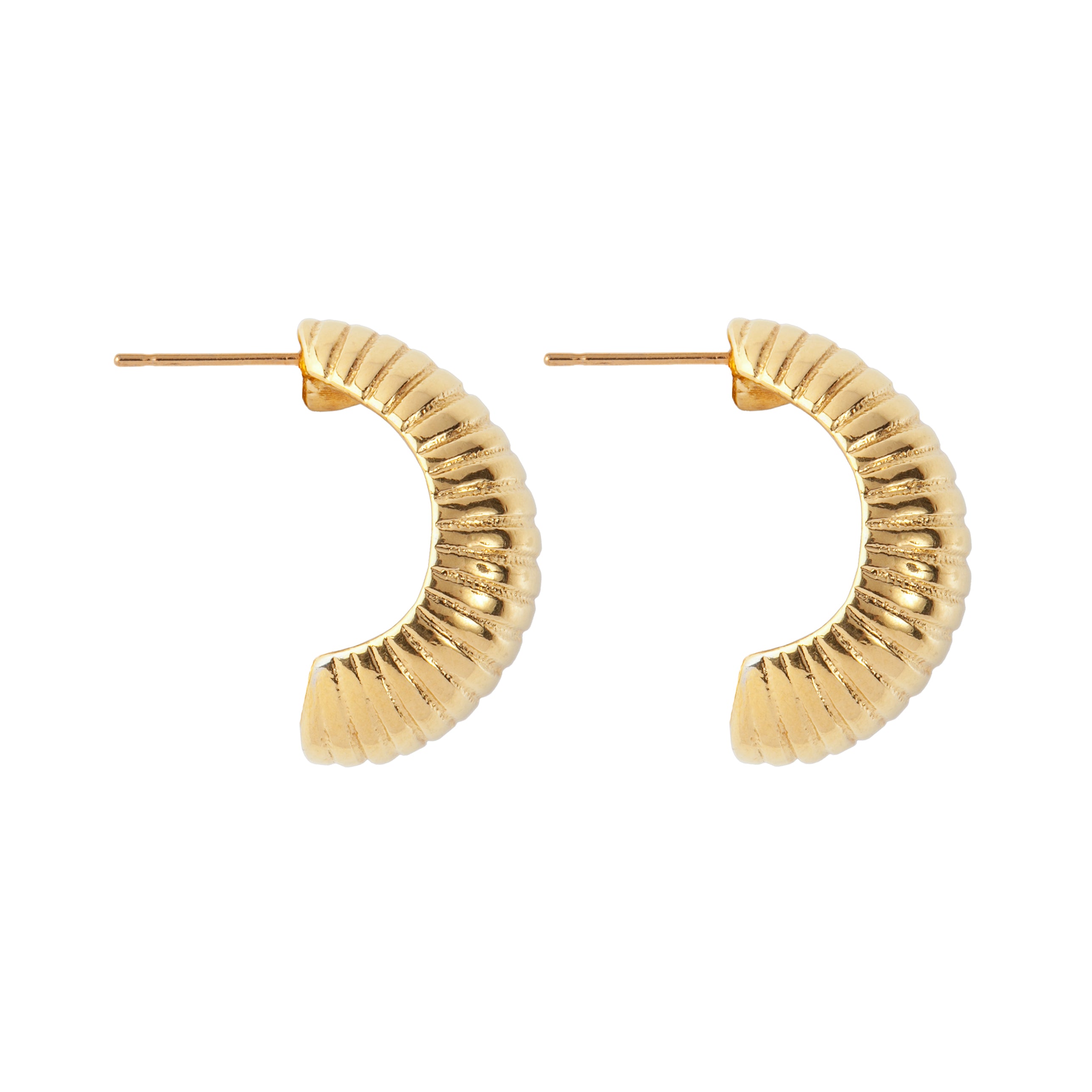 1980s Monet Gold Demi-Hoop Clip-On Earrings