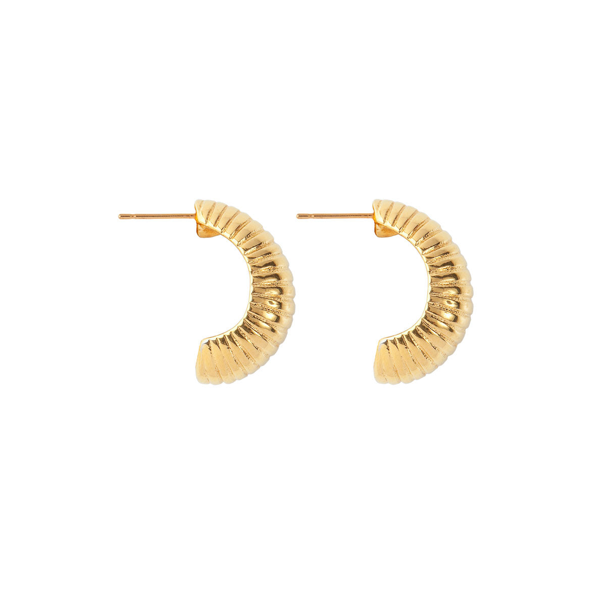 1980s Monet Gold Demi-Hoop Clip-On Earrings