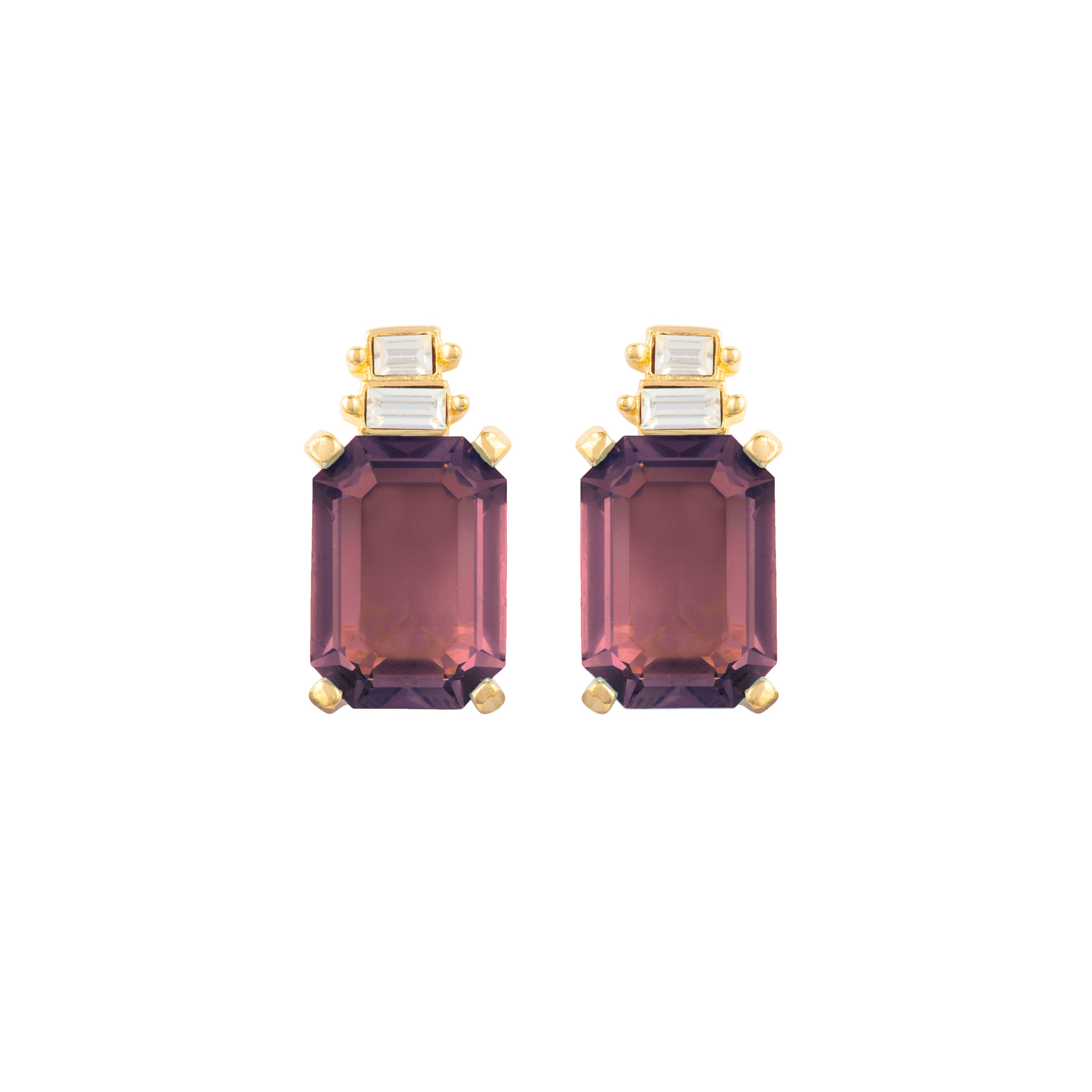 1980s Vintage Christian Dior Amethyst Clip-On Earrings
