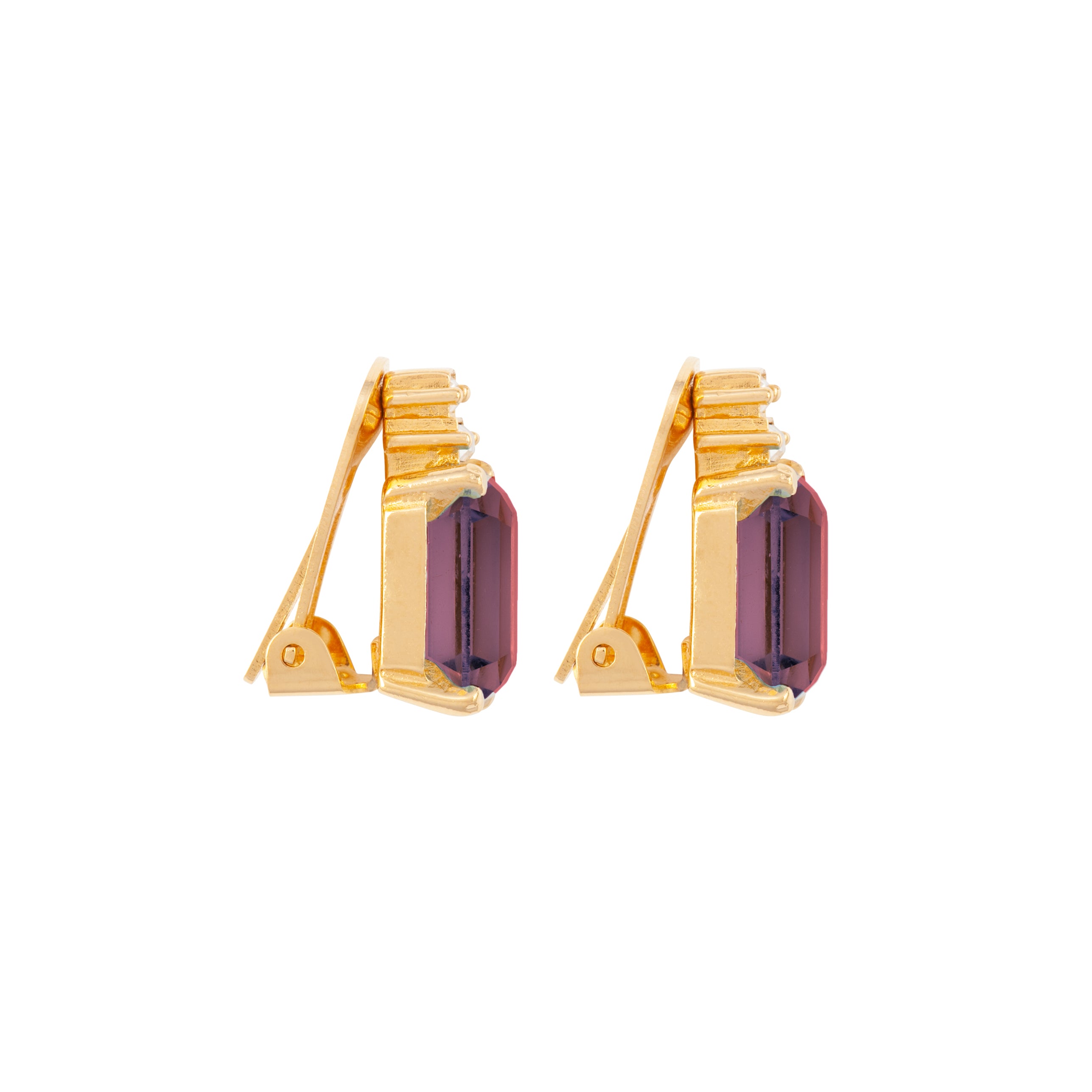 1980s Vintage Christian Dior Amethyst Clip-On Earrings
