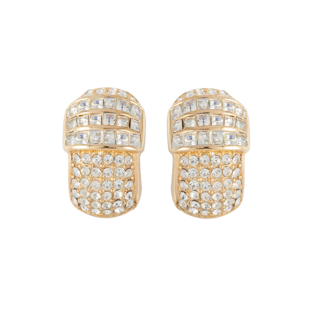 1980s Vintage Christian Dior Demi Hoop Clip-On Earrings