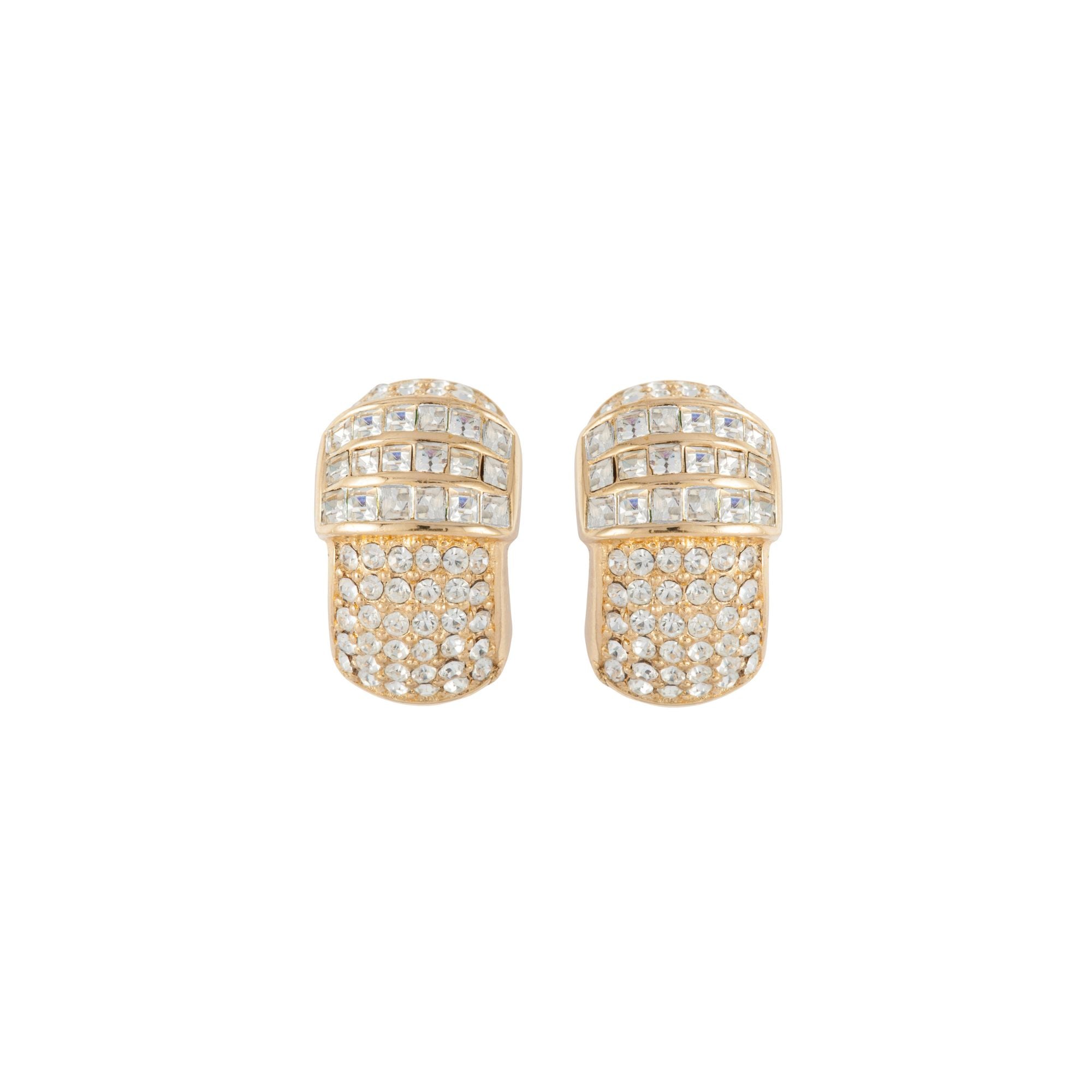 1980s Vintage Christian Dior Demi Hoop Clip-On Earrings