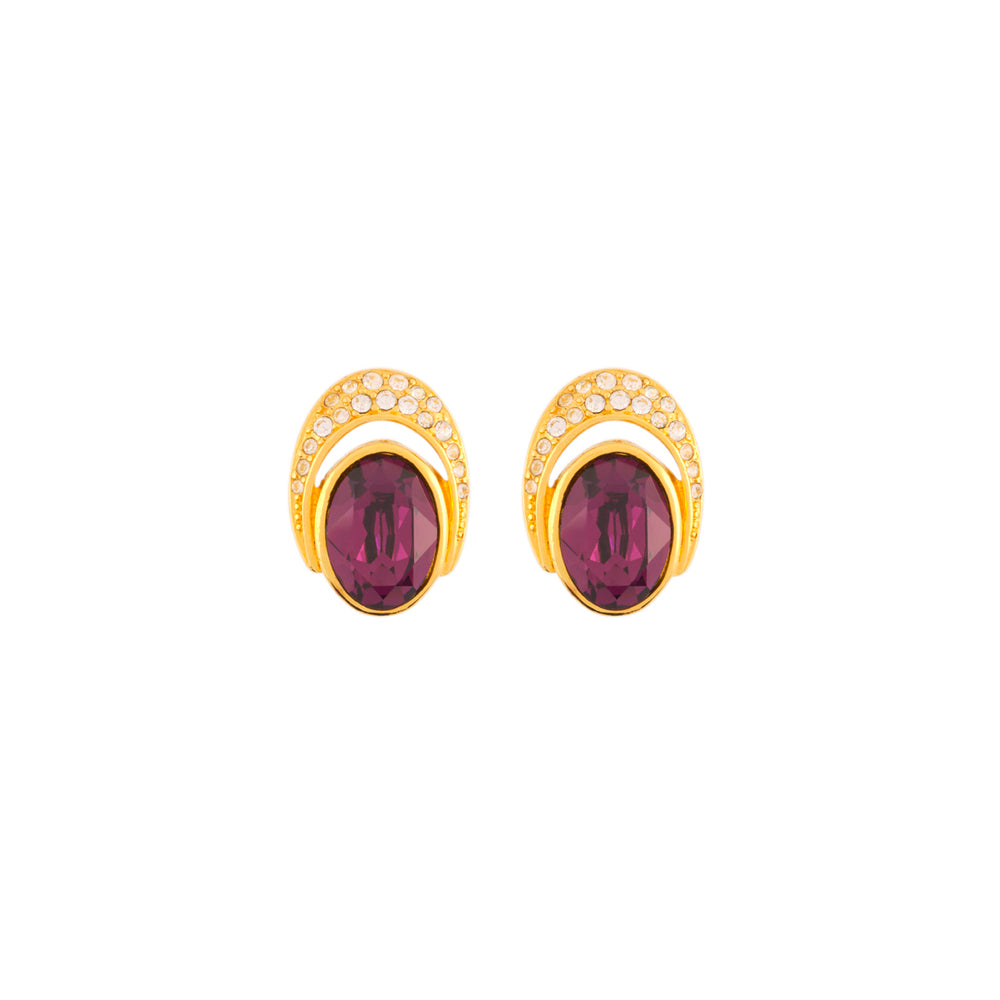 1980s Vintage Christian Dior Amethyst Earrings