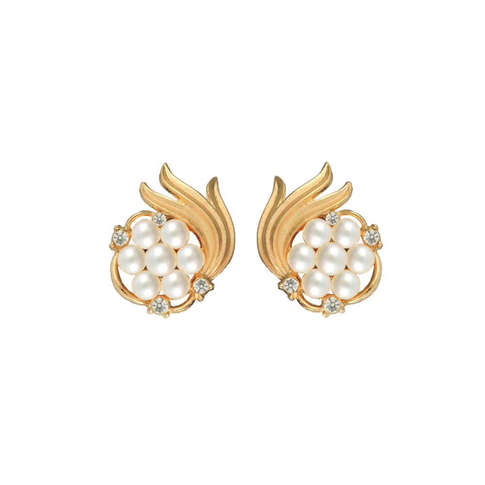 1960s Vintage Trifari Stylised Clip-On Earrings