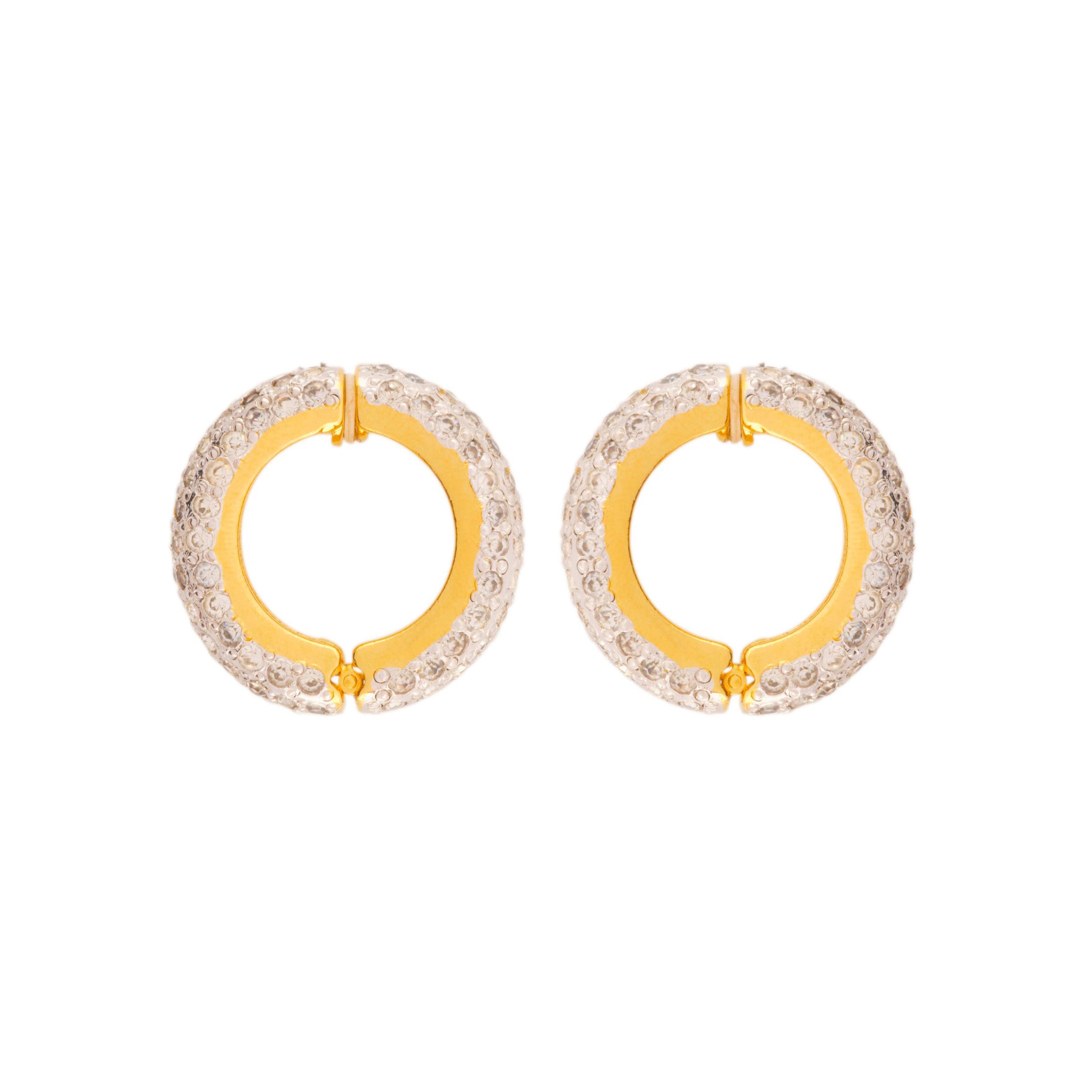 1990s Vintage Valentino Hoop Clip-On Earrings