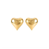 1990s Vintage Valentino Sculpted Heart Clip-On Earrings