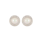 1980s Vintage Christian Dior Rhodium Faux Pearl Earrings