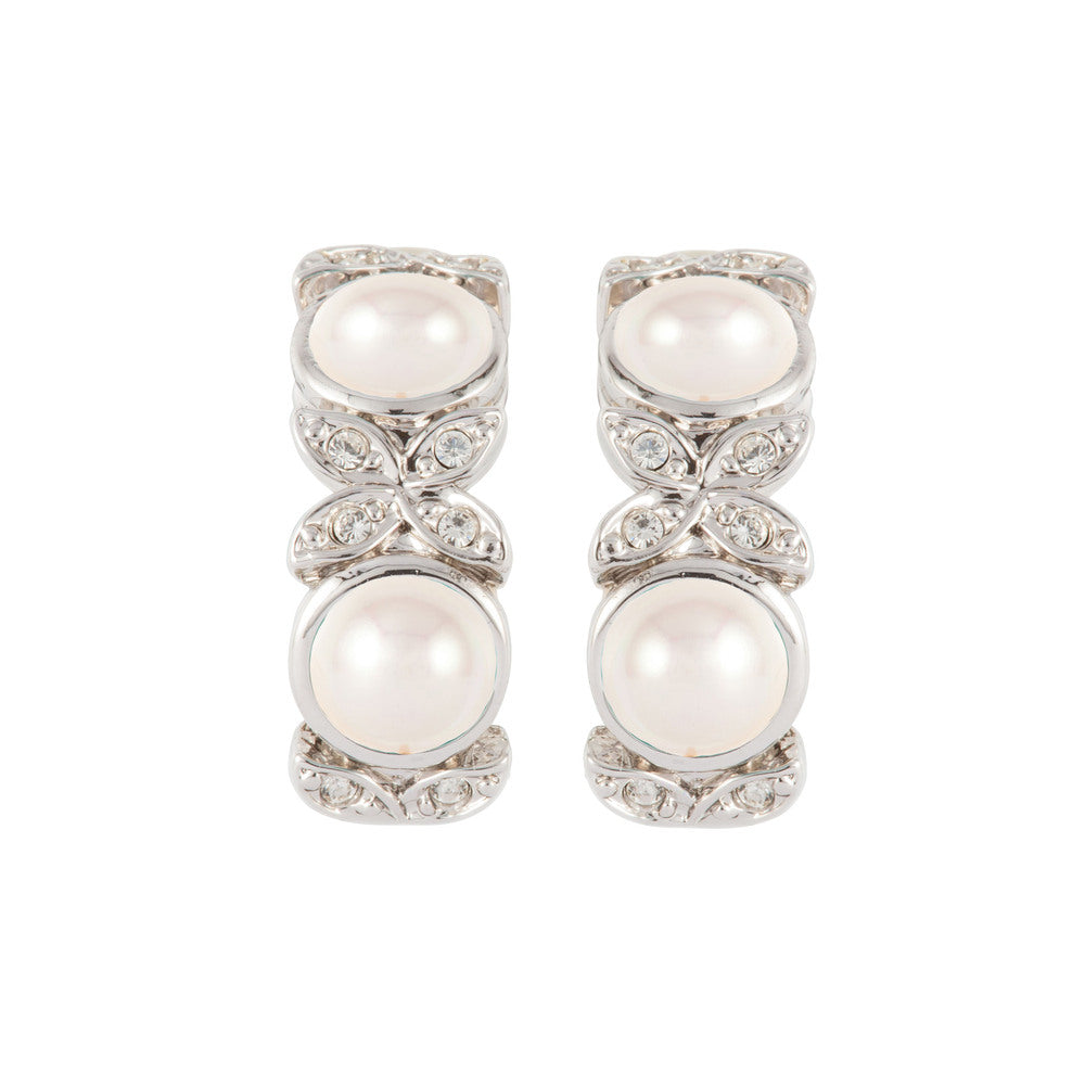 1980s Vintage D'Orlan Faux Pearl Clip-On Earrings