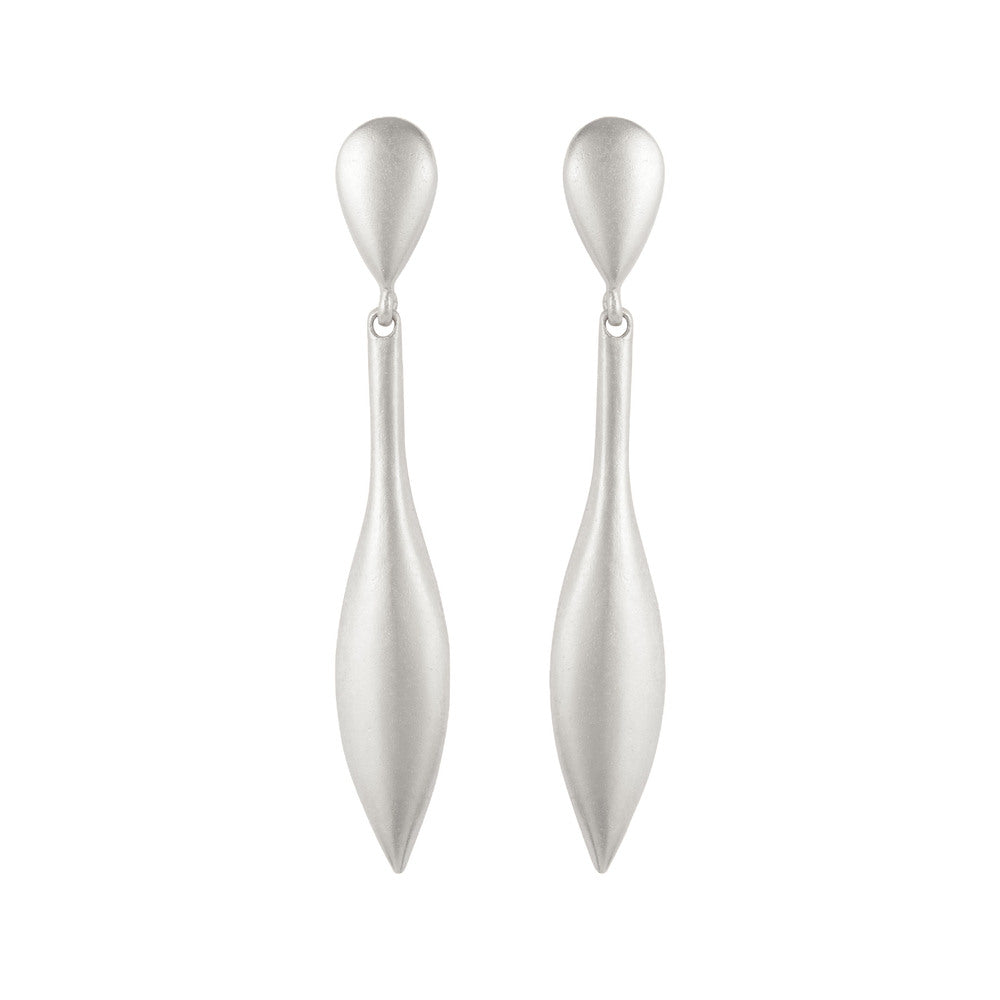 1990s Vintage Brushed Drop Earrings