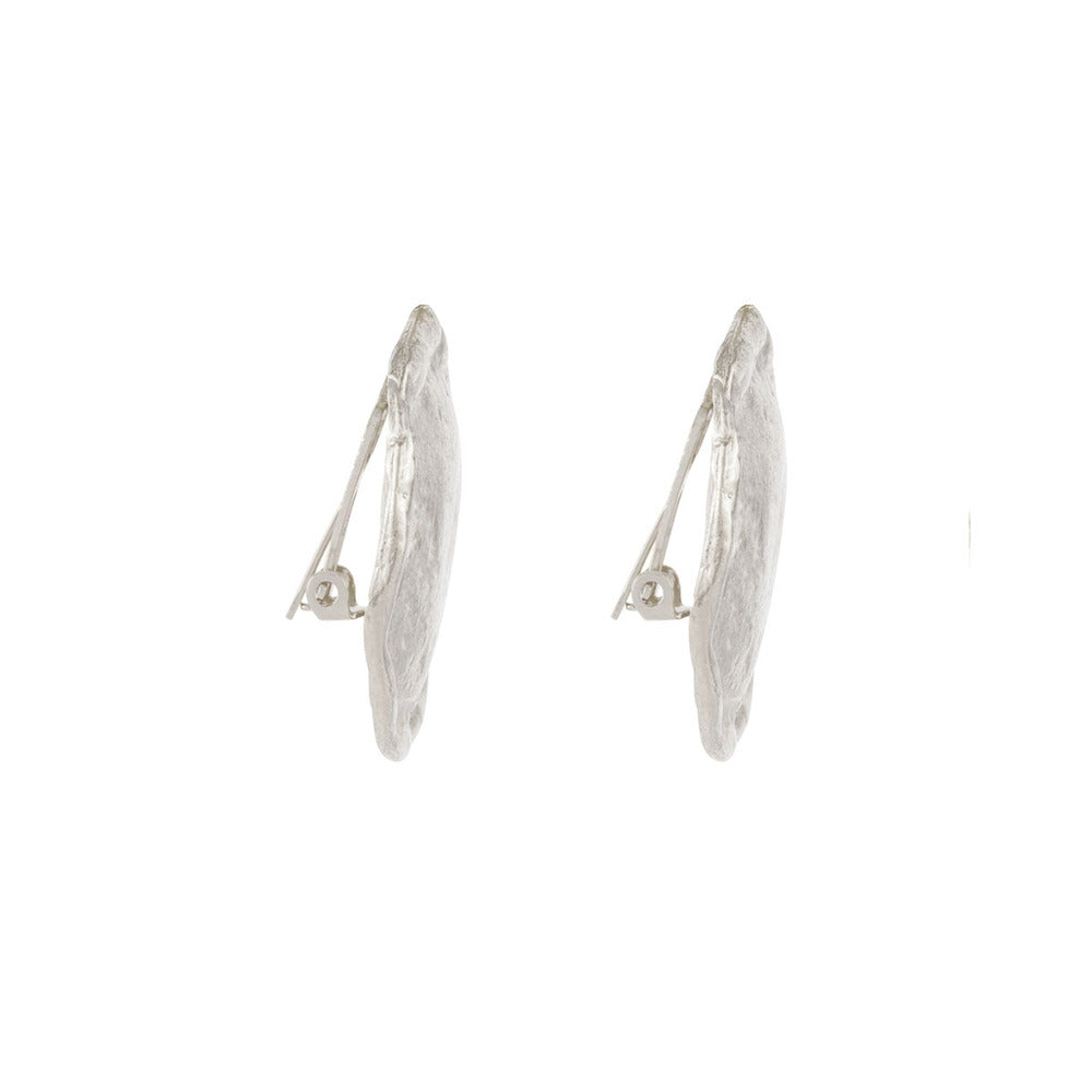 1980s Vintage Textured Disc Clip-On Earrings