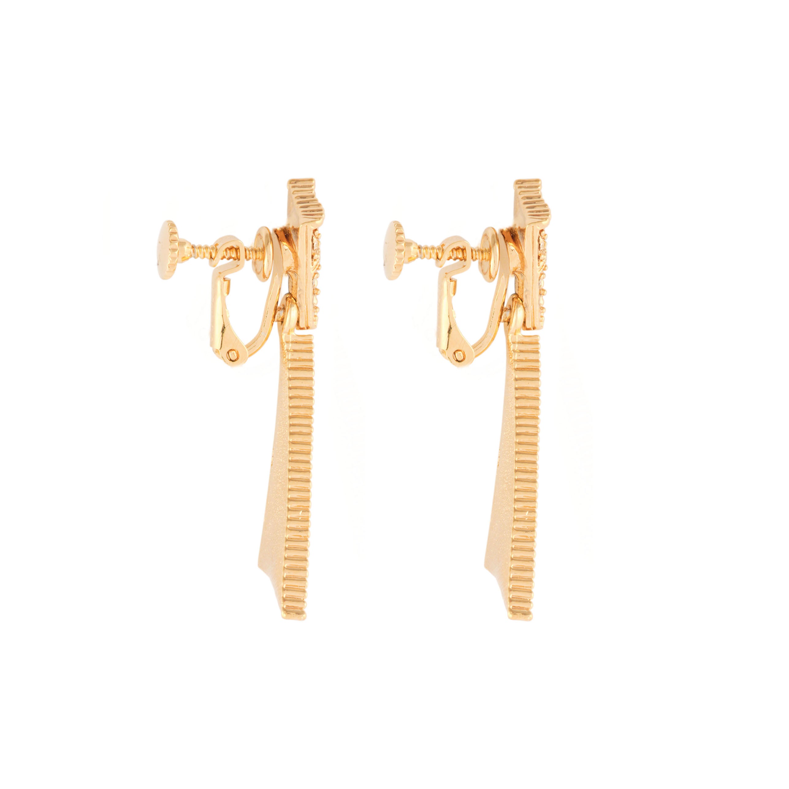 1980s Vintage D'Orlan Geometric Clip-On Earrings