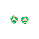 1980s Vintage Stylised Leaf Clip-On Earrings