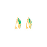 1980s Vintage Stylised Leaf Clip-On Earrings
