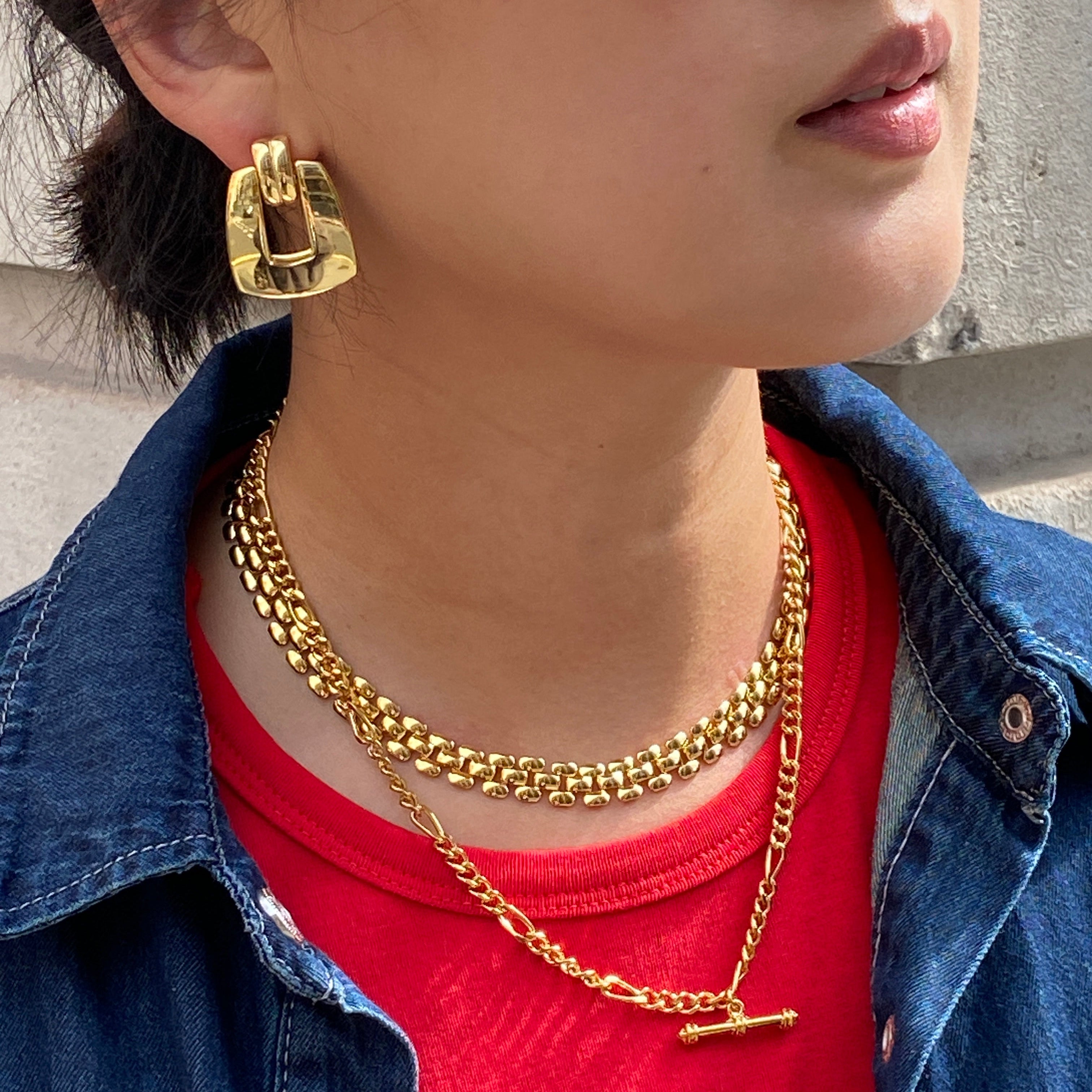 1980s Vintage Napier Door Knocker Earrings