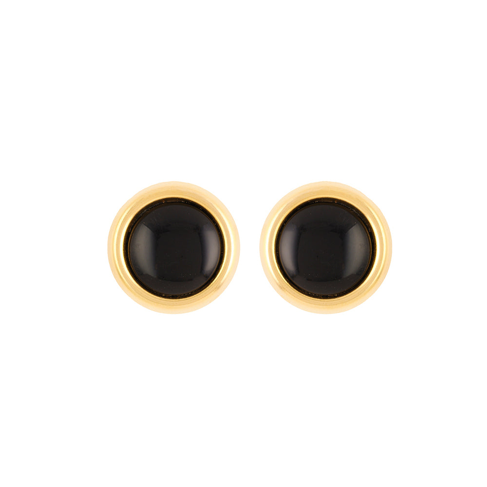1980s Vintage Monet Black Clip-On Earrings
