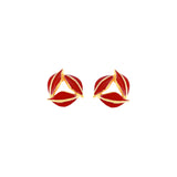 1980s Vintage Stylised Leaf Clip-On Earrings