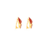 1980s Vintage Stylised Leaf Clip-On Earrings