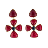 1989 Vintage Chanel Clover Gripoix Clip-On Earrings