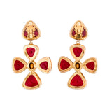 1989 Vintage Chanel Clover Gripoix Clip-On Earrings