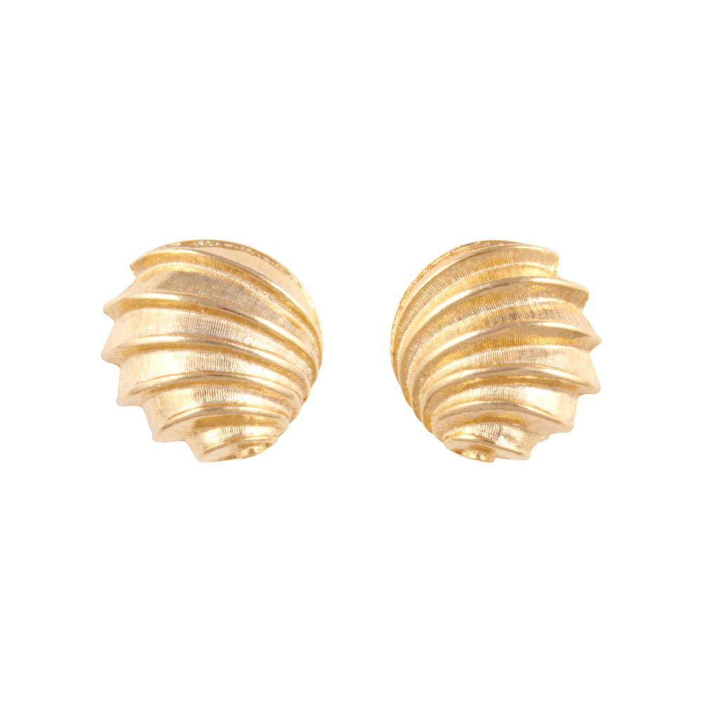 1980s Vintage Shell Clip-On Earrings