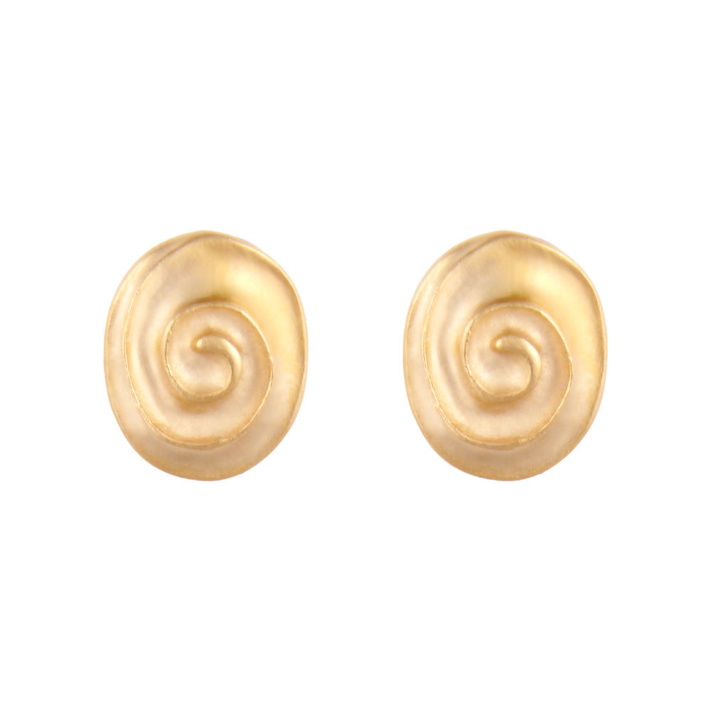 1990s Vintage Oval Swirl Clip-On Earrings