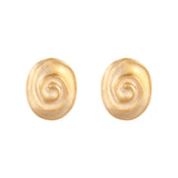 1990s Vintage Oval Swirl Clip-On Earrings