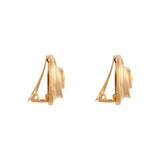 1990s Vintage Oval Swirl Clip-On Earrings