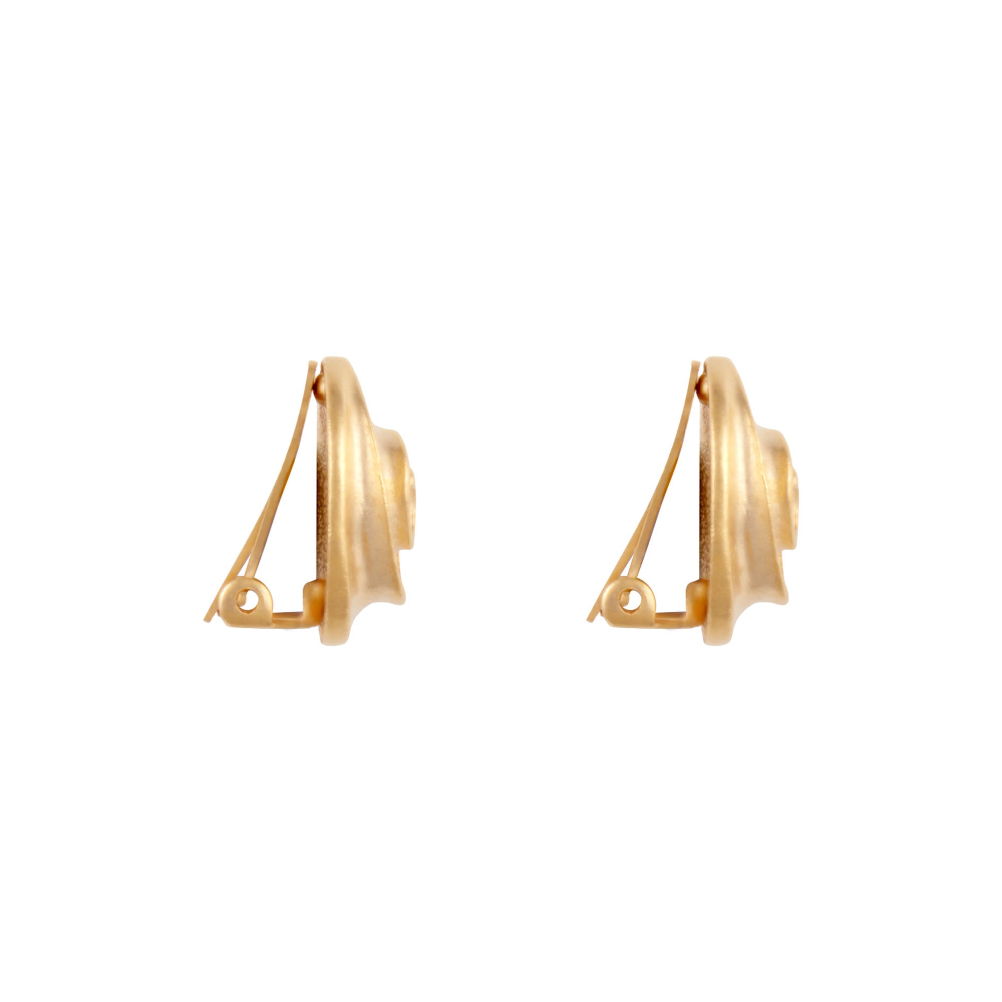 1990s Vintage Oval Swirl Clip-On Earrings