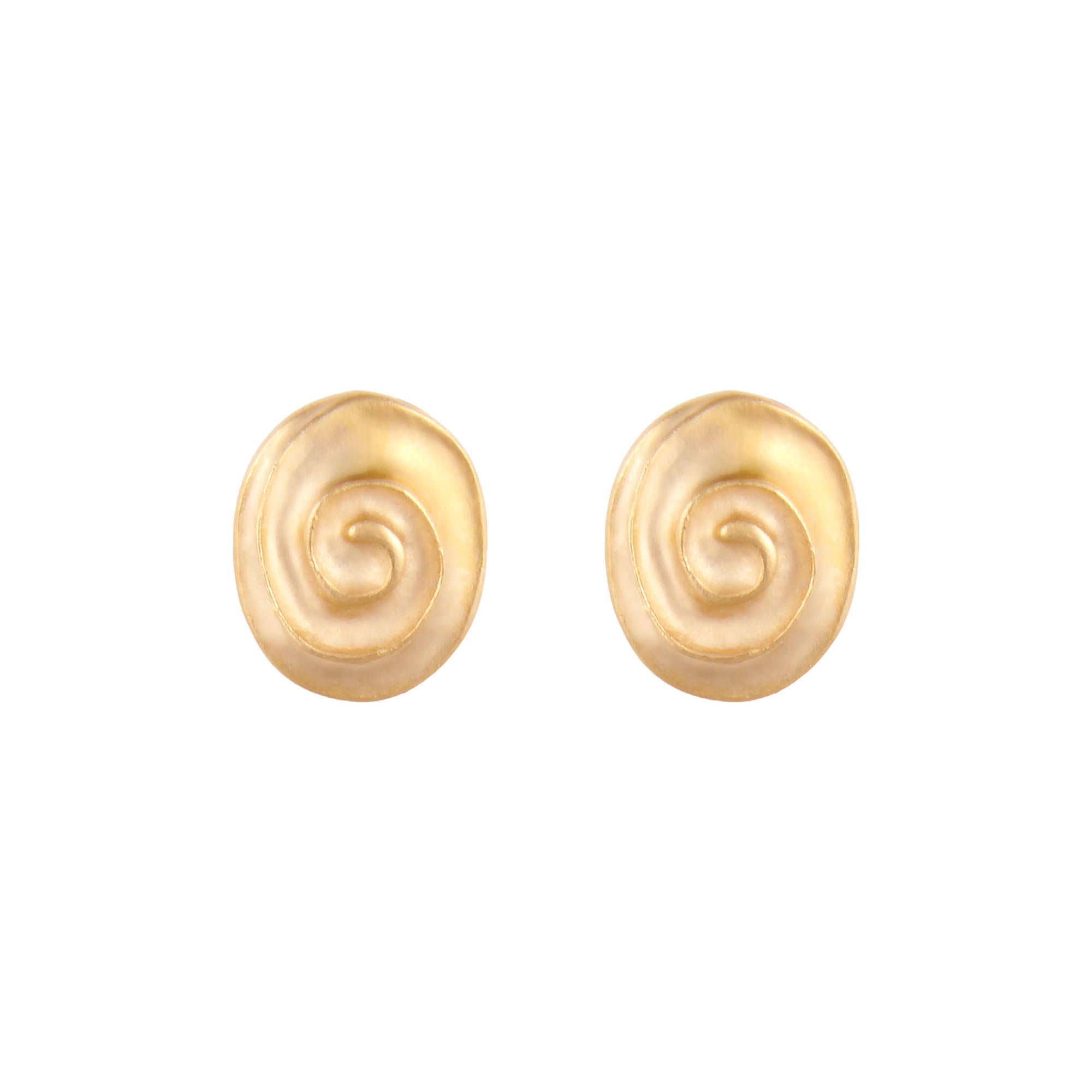 1990s Vintage Oval Swirl Clip-On Earrings