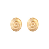 1990s Vintage Oval Swirl Clip-On Earrings