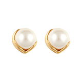1990s Vintage Faux Pearl Clip-On Earrings