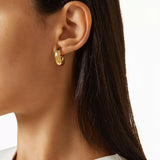 1990s Vintage Demi Hoop Clip-On Earrings