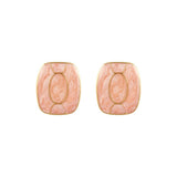 1990s Vintage Pink Enamel Rectangular Earrings